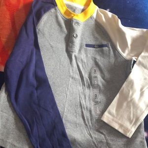 Boys long sleeve rugby style shirt